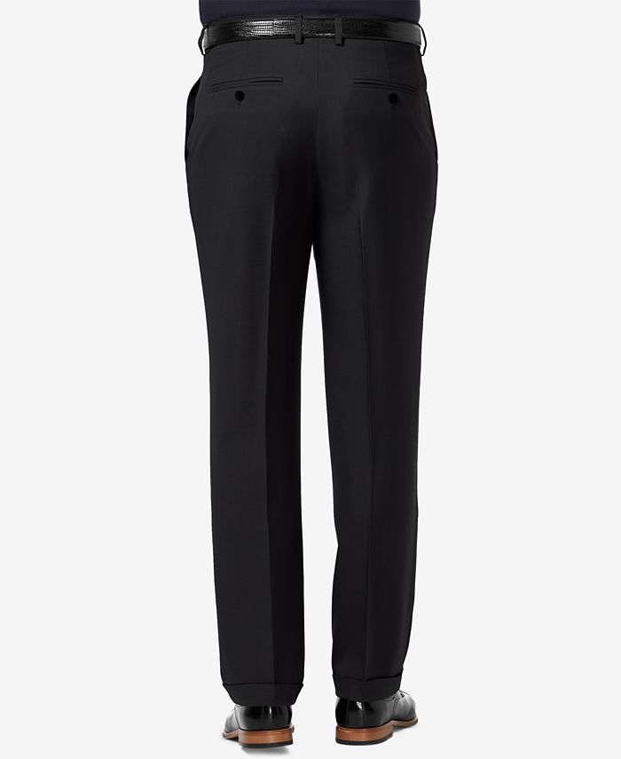Haggar Men's Premium Comfort Stretch ClassicFit Solid Pleated Dress Pants Macy's