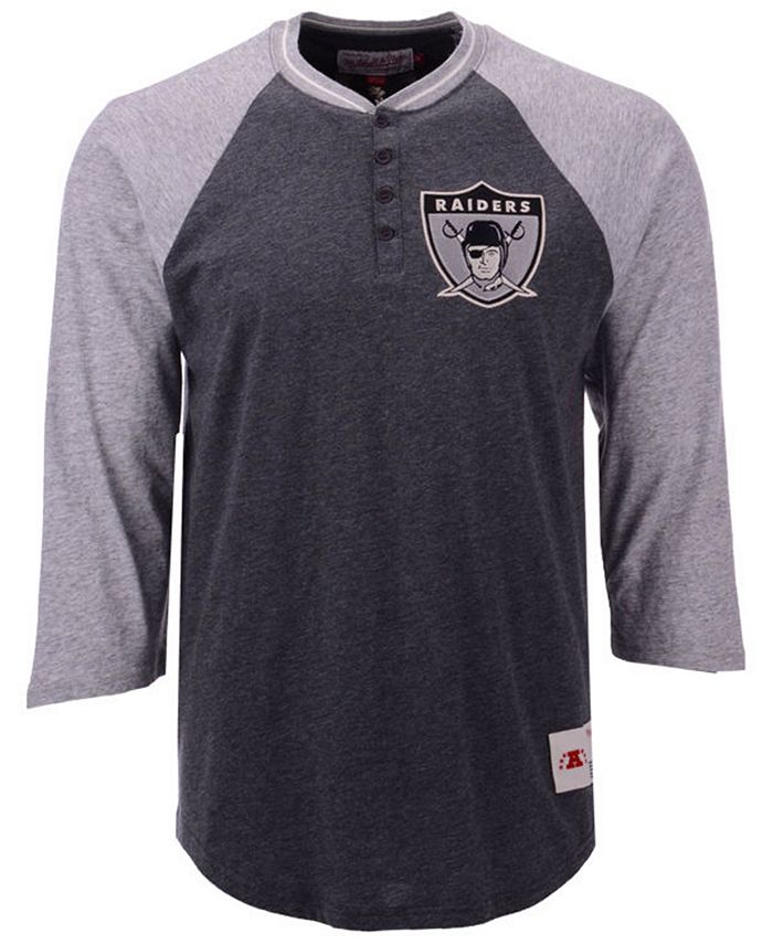 Mitchell & Ness Men's Oakland Raiders Four Button Henley T-Shirt - Macy's