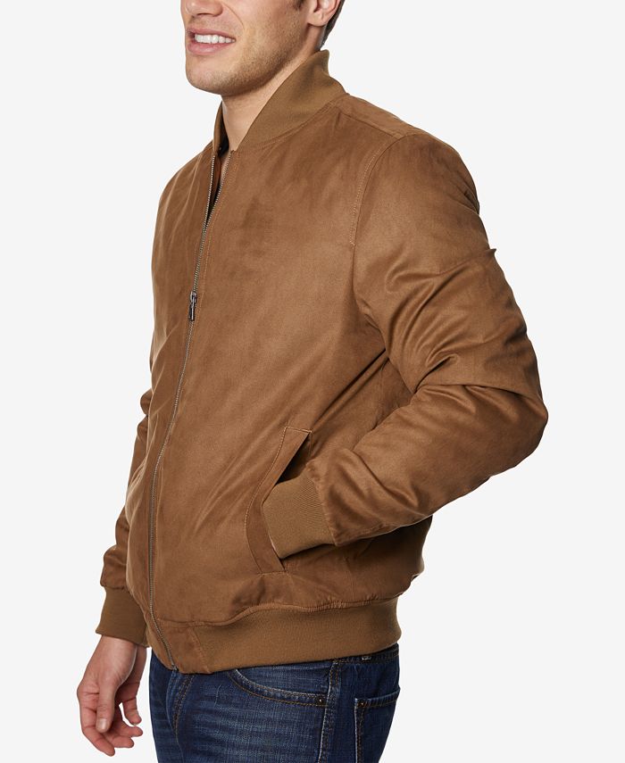 Perry Ellis Men's Microsuede Varsity Bomber Jacket - Macy's