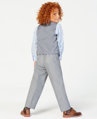 3-Pc. Sharkskin Vest, Shirt & Pants Set, Little Boys 