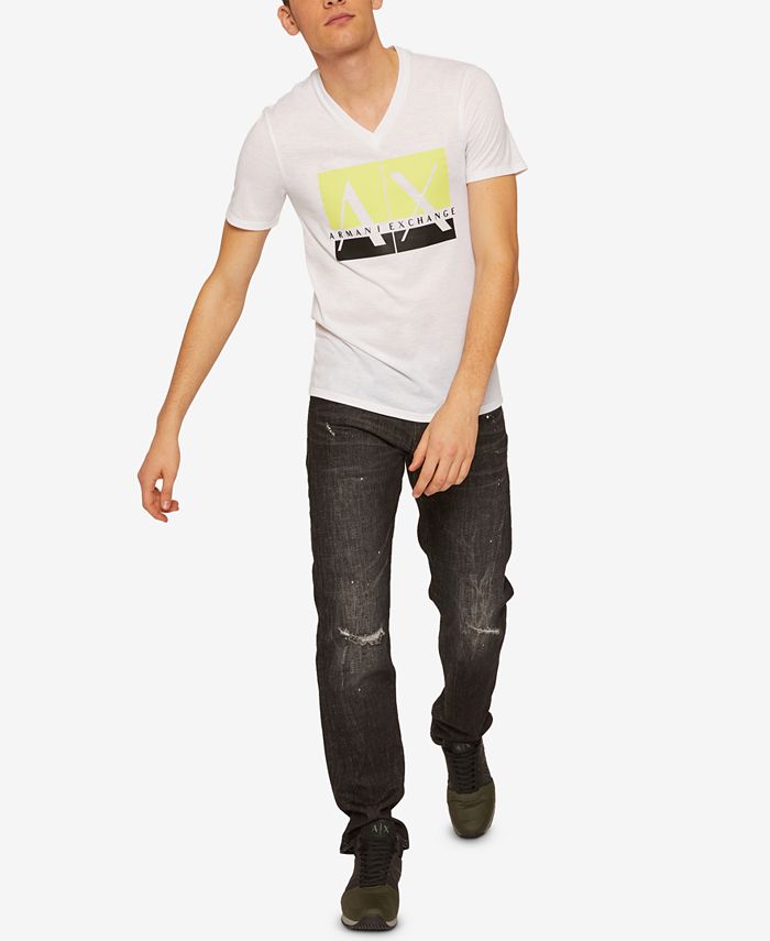 A|X Armani Exchange Men's V-Neck Logo T-Shirt - Macy's