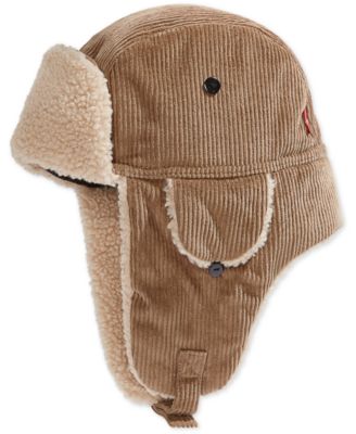 Fleece-Lined Corduroy Trapper Hat 