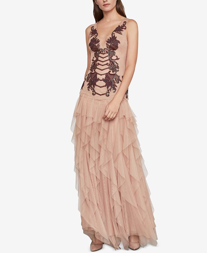 Bcbgmaxazria embroidered tulle dress discount