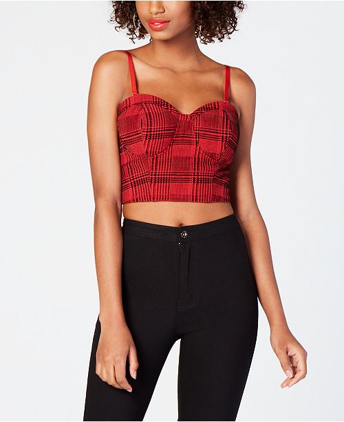 Material Girl Juniors Plaid Bustier Top Created For Macy S