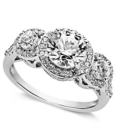 Sterling Silver Ring, Cubic Zirconia Three Stone Ring (3-1/3 ct. t.w.)