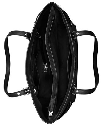 Michael Kors Voyager Medium Crossgrain Leather Tote Bag in Natural
