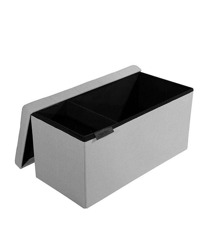 Seville Classics Foldable Tufted Storage Bench Ottoman Macy's