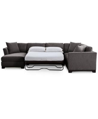 Elliot II 138" Fabric 3-Piece Chaise Sleeper Sectional, Created for Macy's