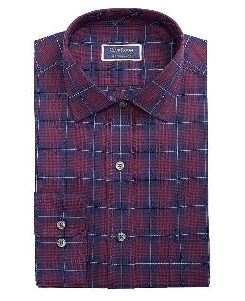 Club Room Men's Classic/Regular Fit Stretch Twill Houndstooth Plaid