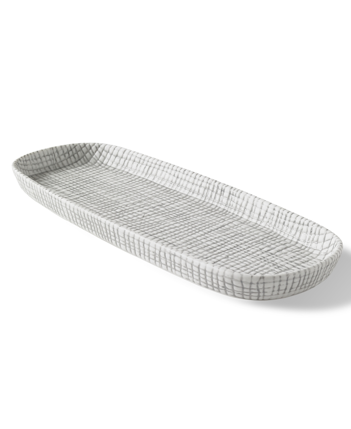 Cestino Embossed Porcelain Tray - Grey