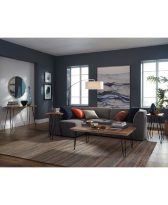 Hairpin Natural Live Edge Wood with Metal 48" Media Console Table