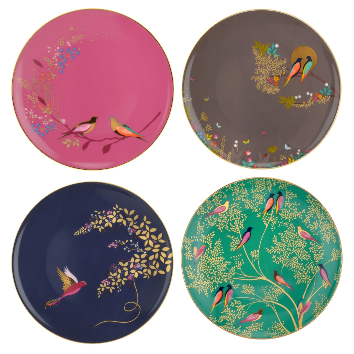 Sara Miller 8" Set of 4 Assorted Plates - Assorted Colors