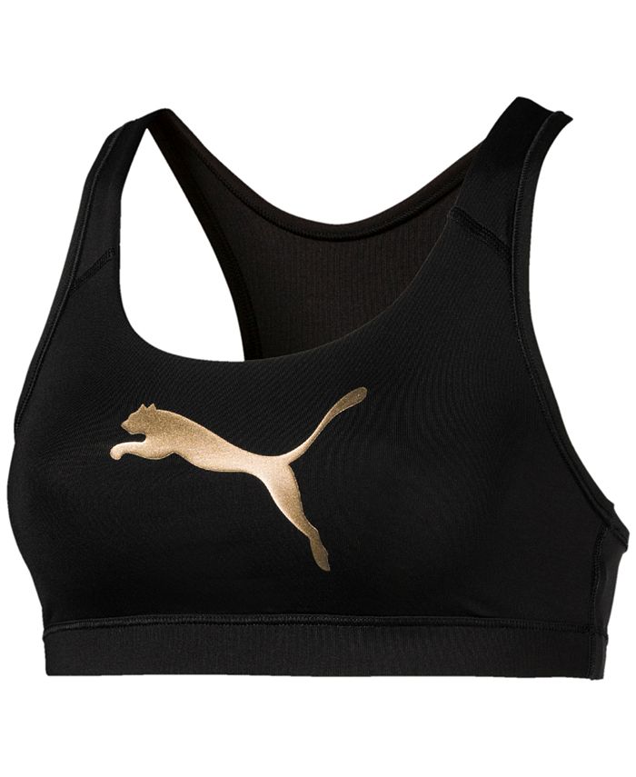 Puma 4Keeps Metallic-Logo Mid-Impact Sports Bra & Reviews - Activewear - Women - Macy's