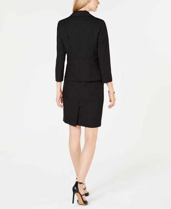 Le Suit Single-Button Jacquard Jacket & Dress - Macy's