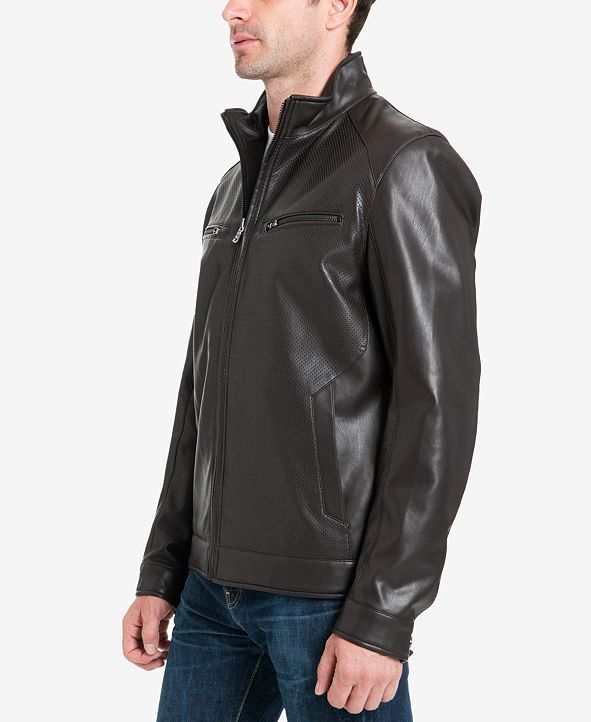 Michael Kors Michael Kors Men's Perforated FauxLeather Moto Jacket