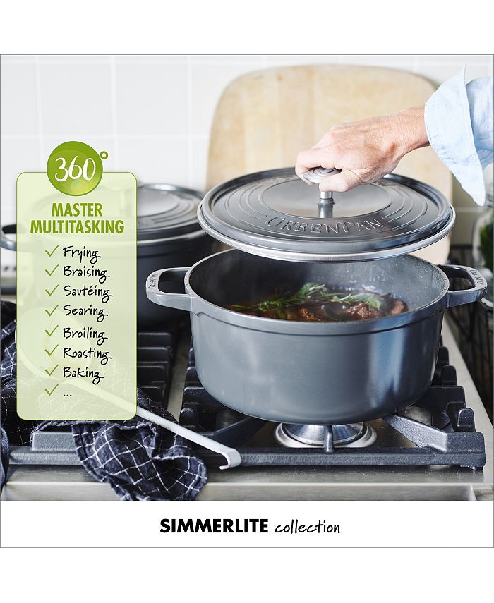 GreenPan SimmerLite 5.5qt Cast Aluminum Ceramic NonStick Dutch Oven