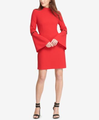 DKNY - Embellished Bell-Sleeve Sheath Dress
