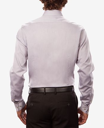 Calvin Klein - Men's STEEL Extra-Slim Fit Non-Iron Performance Herringbone Dress Shirt