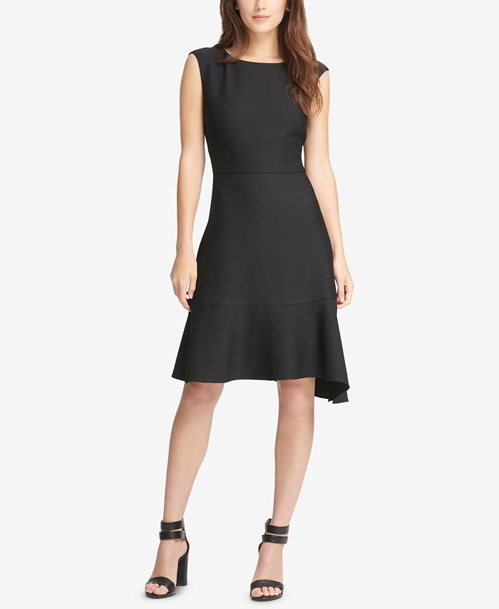 sleeves black wedding guest dress Cap Sweetheart Long waist cinching Elegant Retro Blue Dress Style:2