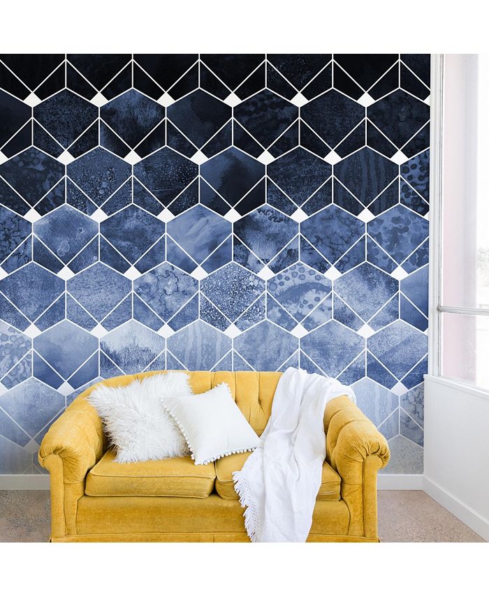 Deny Designs Elisabeth Fredriksson Blue Hexagons And Diamonds 12'x8' Wall  Mural & Reviews - All Wall Décor - Home Decor - Macy's