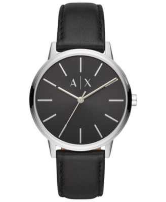 Cayde Black Leather Strap Watch 42mm 