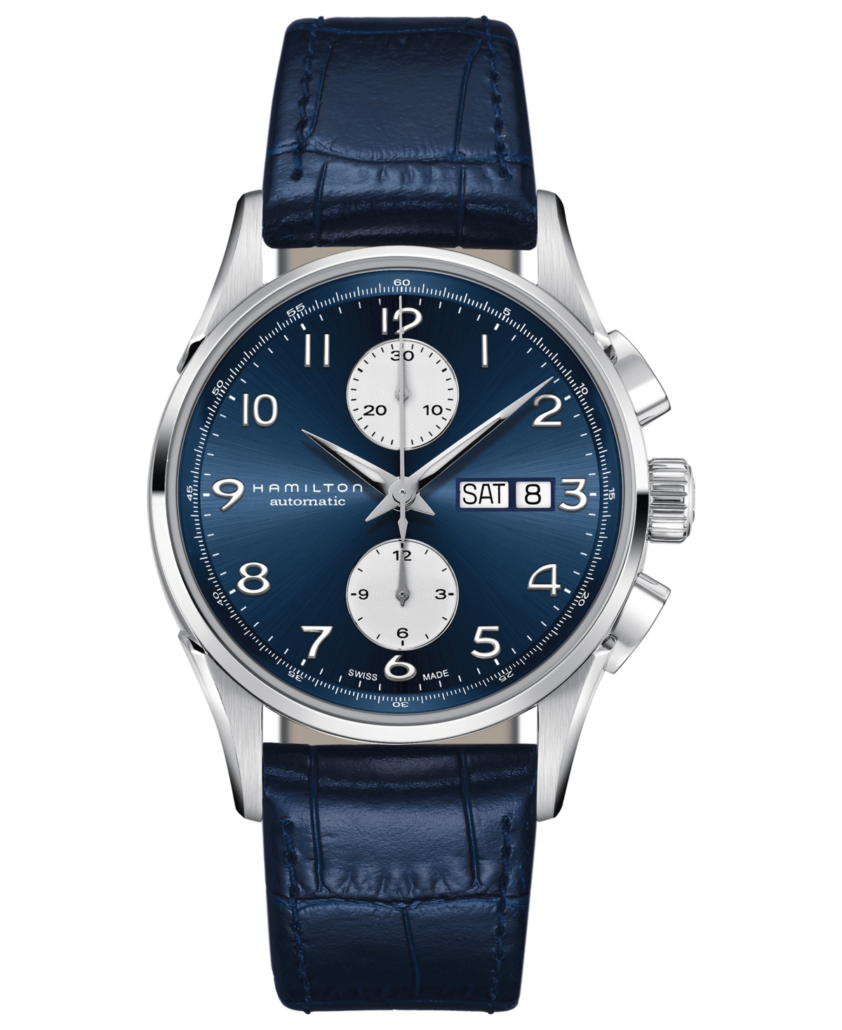 Hamilton Men's Swiss Automatic Jazzmaster Maestro Blue Leather Strap Watch 41mm In No Color