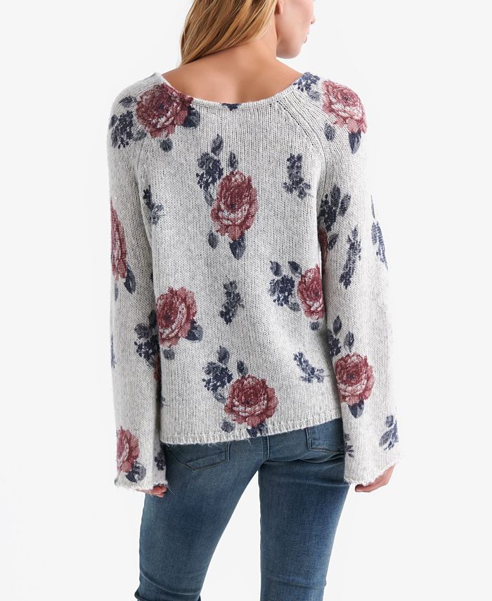 Lucky Brand Floral Print Sweater - Macy's