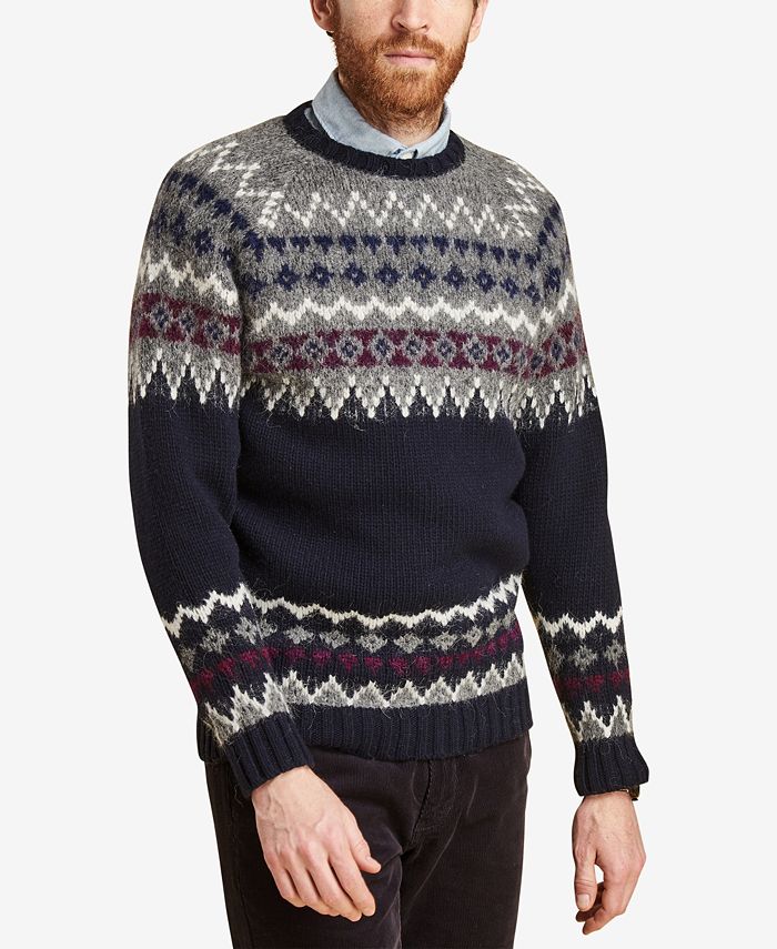Barbour Men's Wetheral Fairisle Wool Sweater & Reviews - Sweaters - Men ...