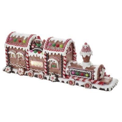 19.5 Inch Battery Operated Gingerbread LED Train Tablepiece