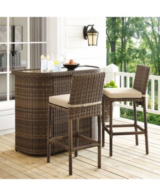 outdoor wicker bar set