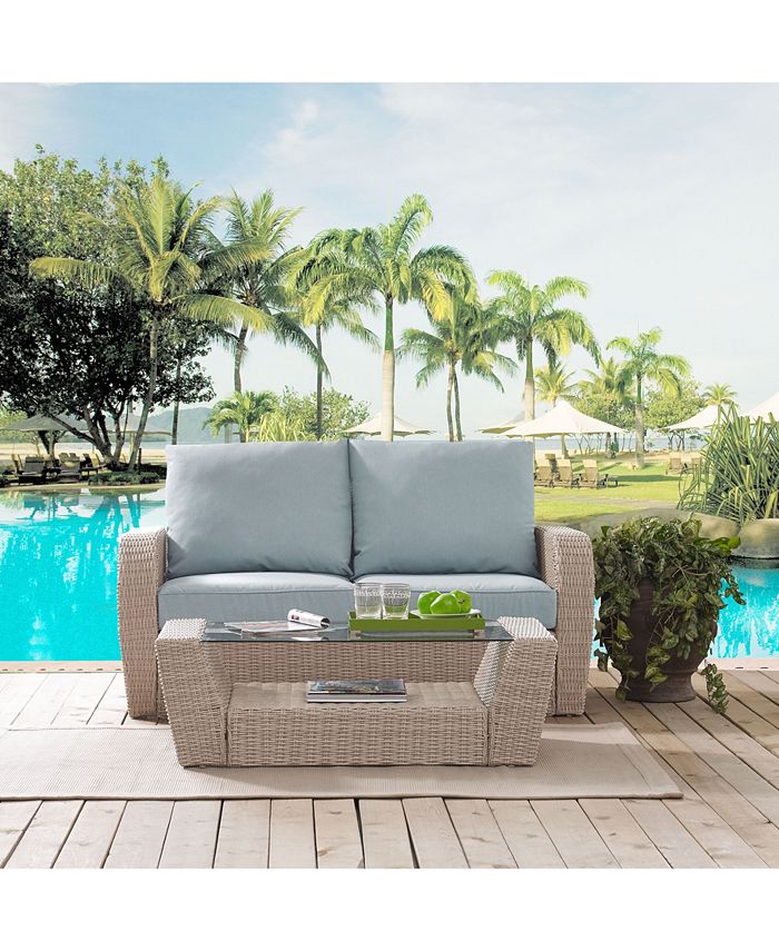 Crosley St Augustine 2 Piece Outdoor Wicker Seating Set With Cushion