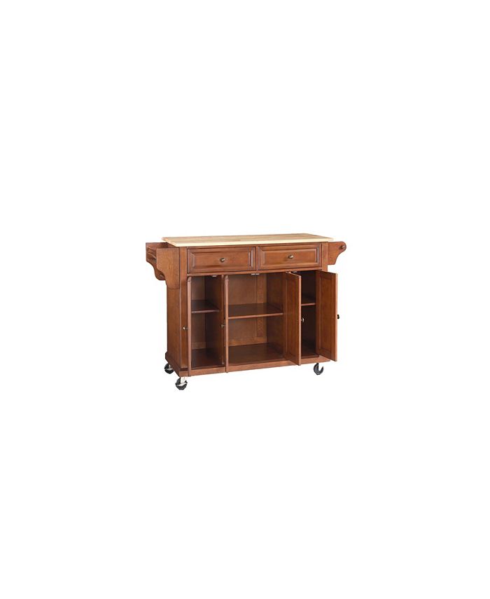 Crosley Natural Wood Top Kitchen Cart Island Macy's