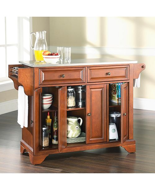 Crosley Lafayette Stainless Steel Top Kitchen Island ...
