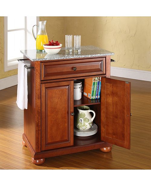 Crosley Alexandria Solid Granite Top Portable Kitchen Island
