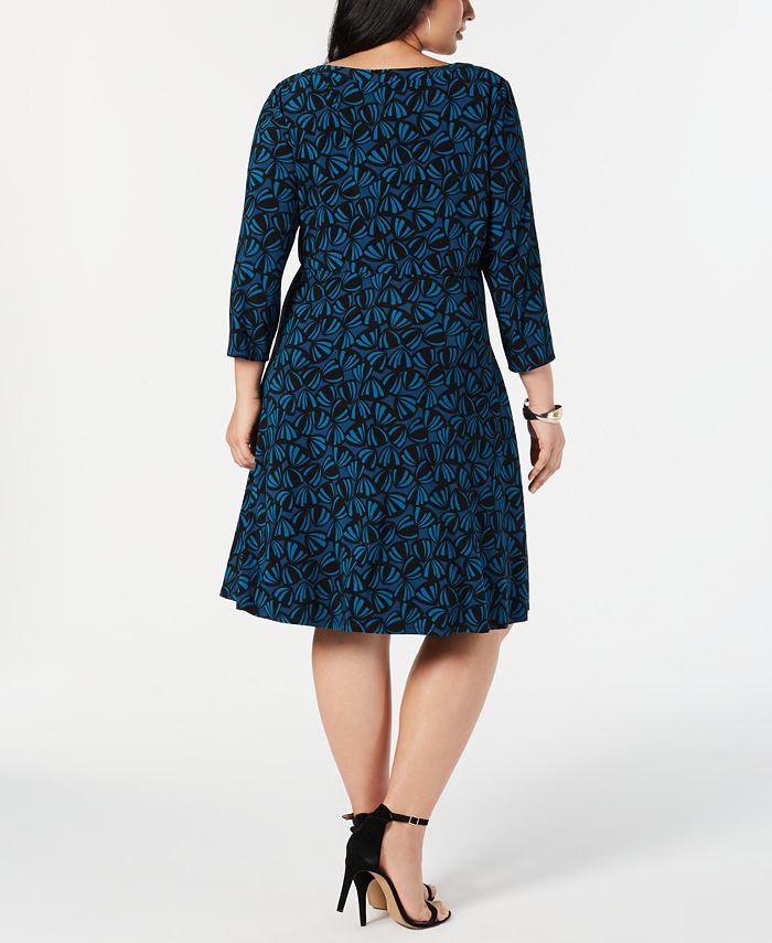 Anne Klein Plus Size Printed A-Line Dress - Macy's