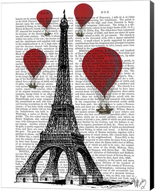 Metaverse Eiffel Tower And Red Hot Air Balloons By Fab Funky Canvas Art ...