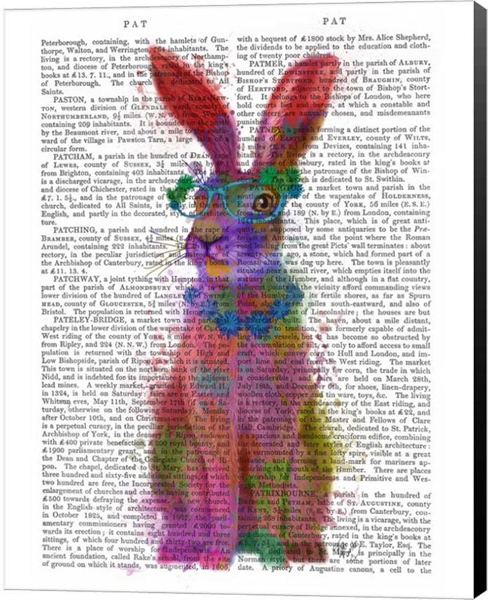 Metaverse Rainbow Splash Rabbit 2, Full By Fab Funky Canvas Art - Macy's