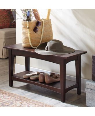 Shaker Cottage Bench with Shelf, Espresso
