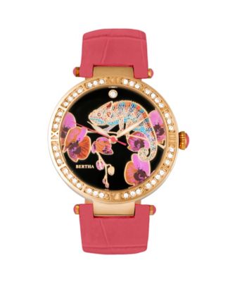 Bertha Quartz Camilla Collection Coral Leather Watch 38Mm  display picture 3