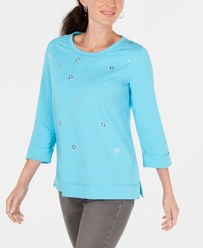 Karen Scott Sport Embellished Sweatshirt, Created for Macy's & Reviews