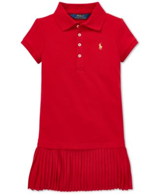 Polo Ralph Lauren Little Girls Pleated Polo Dress - Macy's