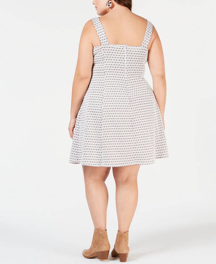 Soprano Plus Size MetallicPrint Fit & Flare Dress Macy's