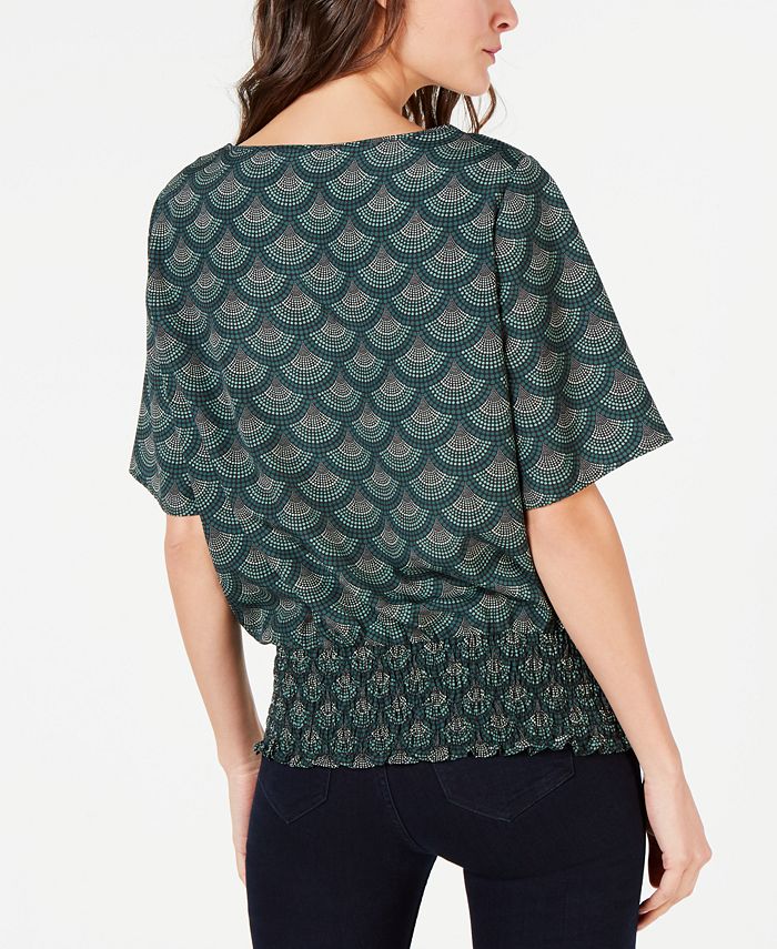 Michael Kors Printed SmockedHem Top Macy's
