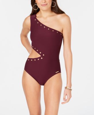 Michael Kors One-Shoulder Studded One-Piece Swimsuit & Reviews - Swimsuits  & Cover-Ups - Women - Macy's