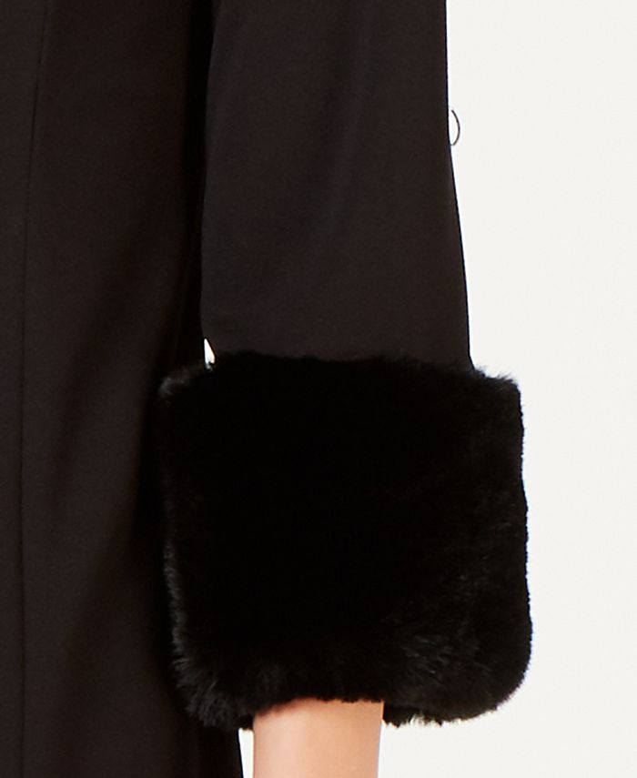 Alfani Faux-Fur-Trimmed Shift Dress, Created for Macy's - Macy's