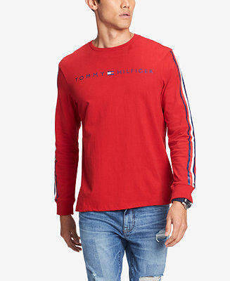 Tommy Hilfiger Men's Knox Stripe-Sleeve Logo Graphic T-Shirt, Created ...