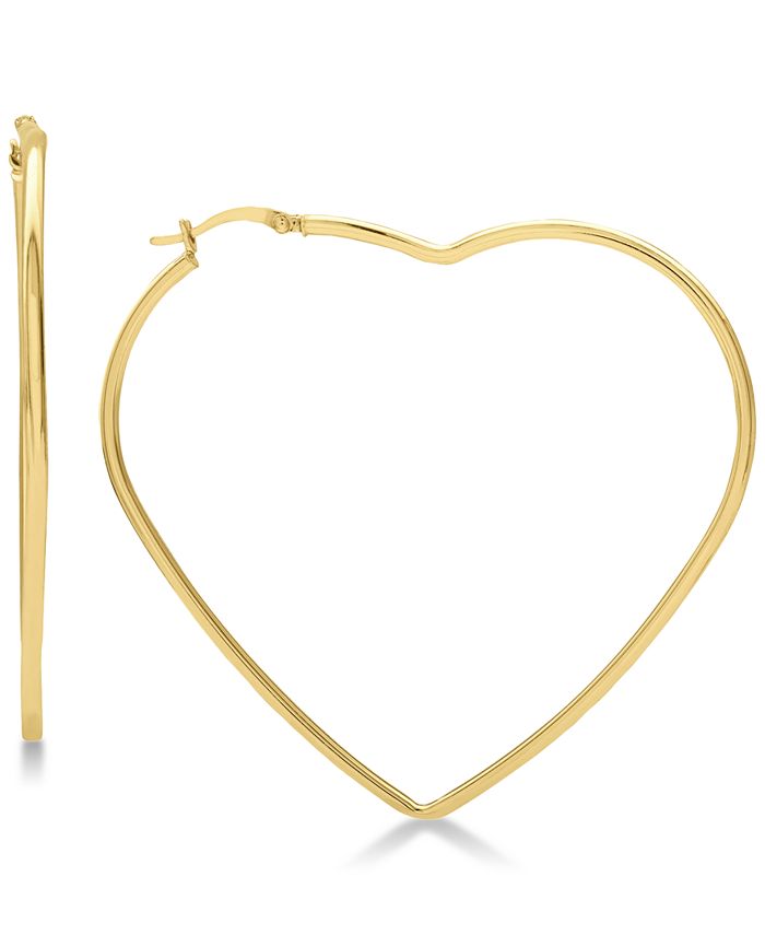 Macy's Large Heart Shape Hoop Earrings & Reviews - Earrings - Jewelry ...
