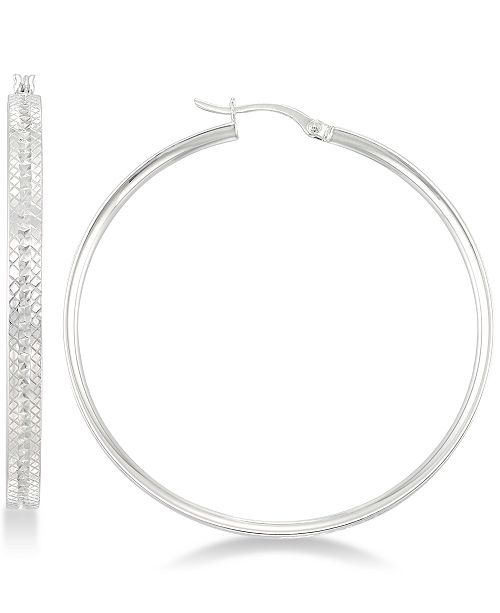 Simone I. Smith Textured Hoop Earrings in Sterling Silver & Reviews ...