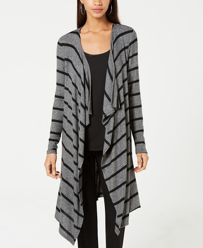 striped duster cardigan