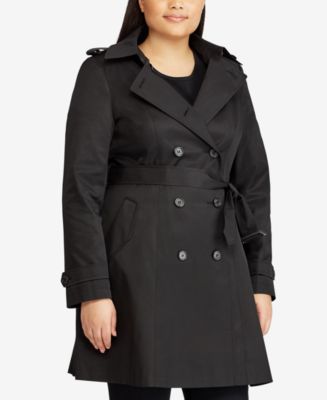 Lauren Ralph Lauren Plus Size Double Breasted Trench Coat, Created Macy's & Reviews - Coats Jackets - Macy's